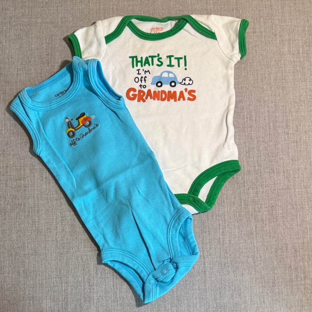 “Off to Grandma’s” Baby Bodysuit Set